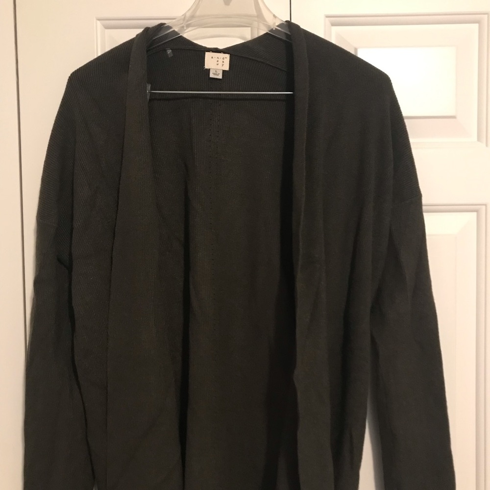 ANDEAWY Green open sweater cardigan